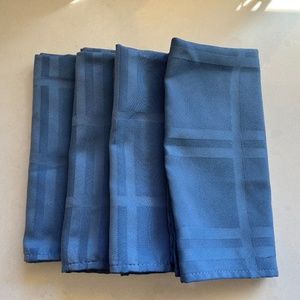 4 Blue Table Napkins